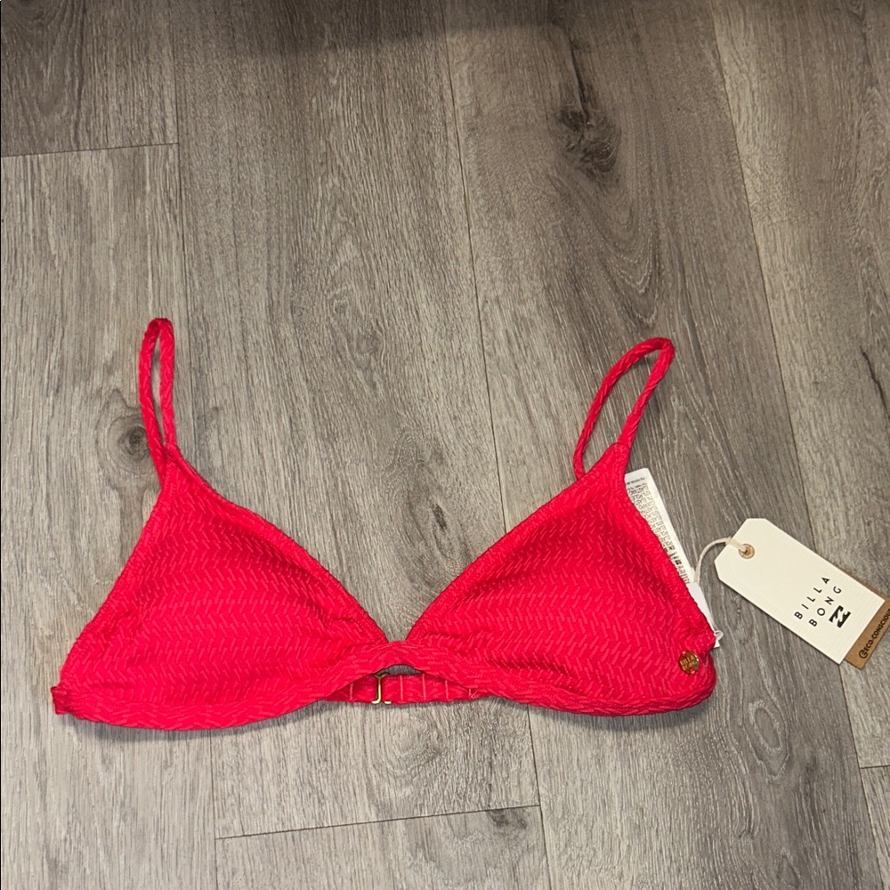 Billabong Hot Pink Textured Triangle Bikini Top
